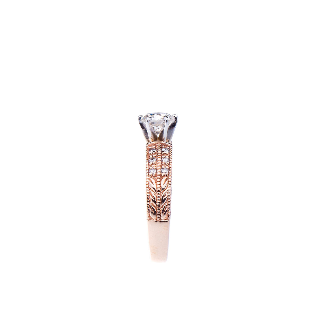 0.89ct Diamond EGL certified on Rose Gold Engagement Ring - Elite Fine Jewelers
