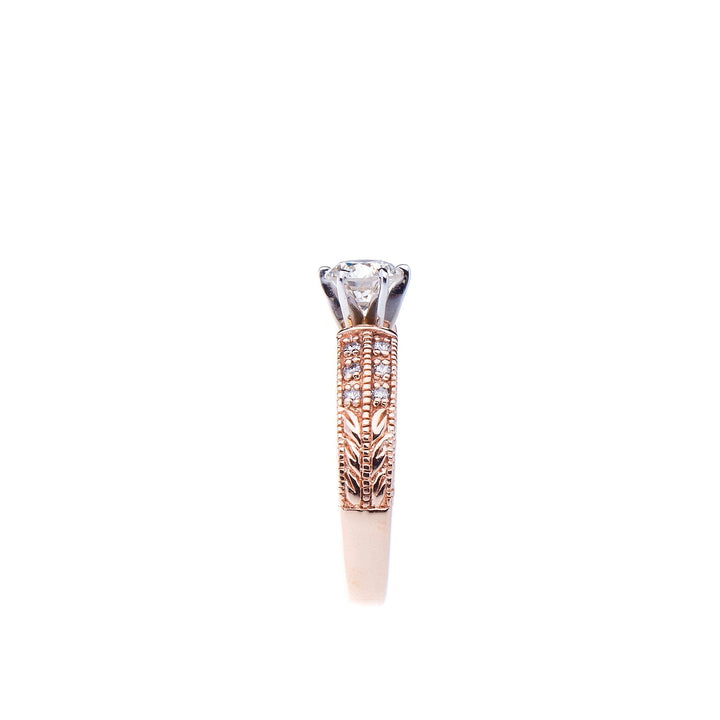 0.89ct Diamond EGL certified on Rose Gold Engagement Ring - Elite Fine Jewelers