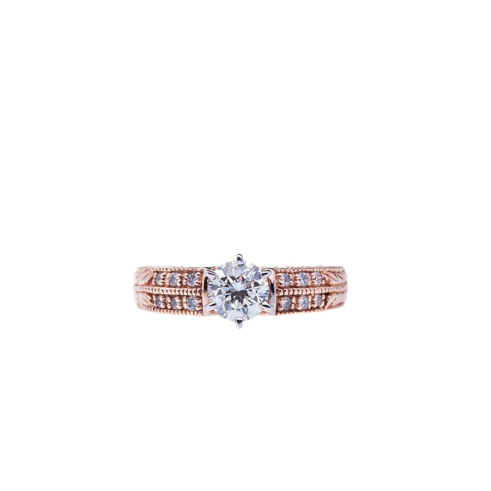 0.89ct Diamond EGL certified on Rose Gold Engagement Ring - Elite Fine Jewelers