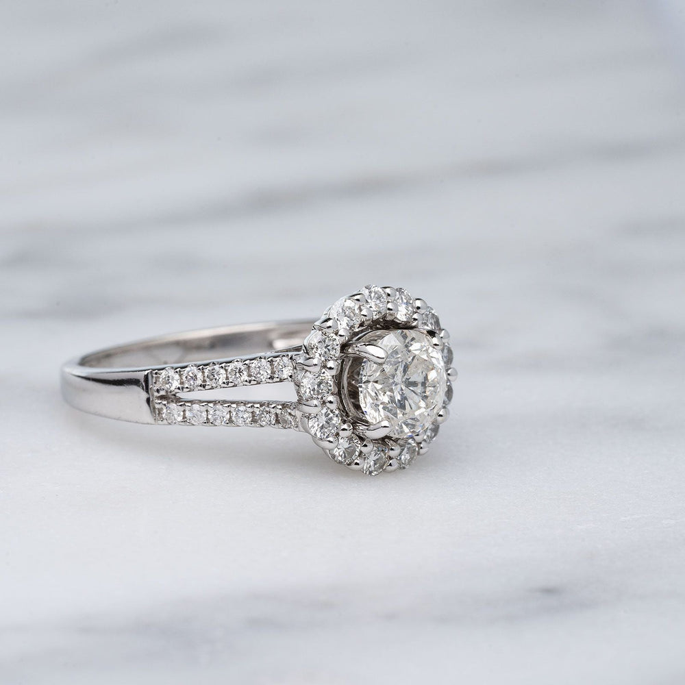 0.93ct Diamond set in Halo Engagement Ring - Elite Fine Jewelers