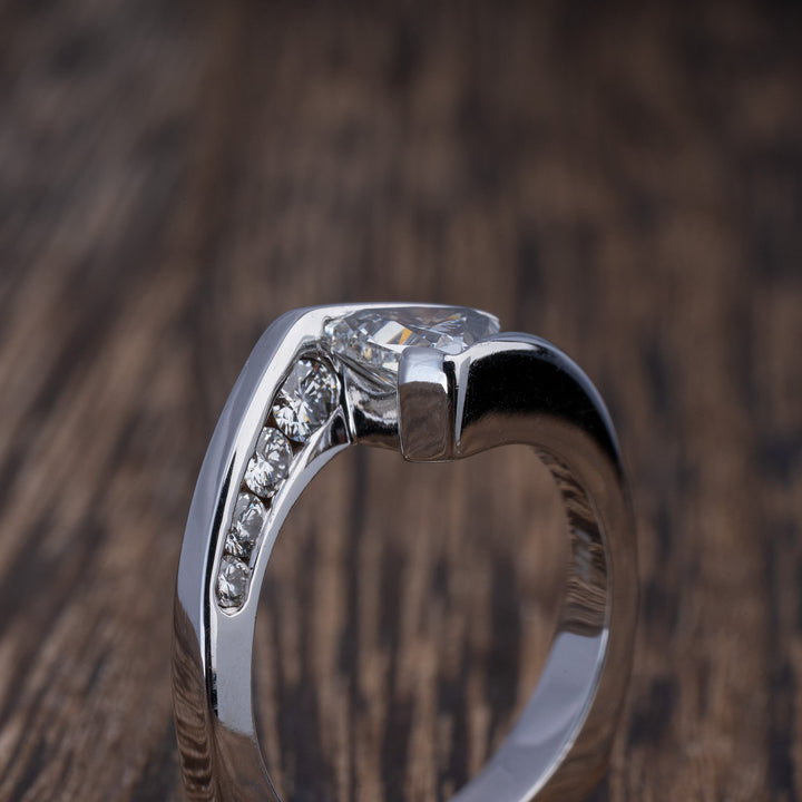 1ct Trillion Cut Diamond Bypass Engagement Ring - Elite Fine Jewelers