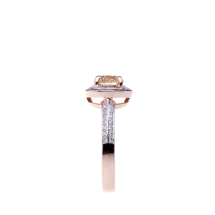 1.08ct Diamond set in 14k Rose Gold, Halo Engagement Ring - Elite Fine Jewelers