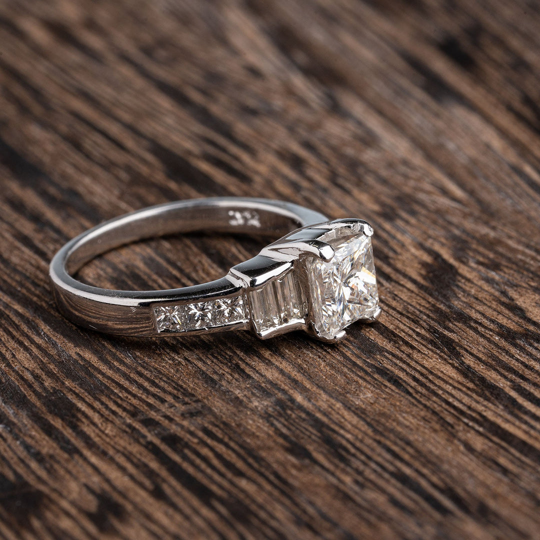 1.11 Princess Cut Diamond in Platinum Engagement Ring - Elite Fine Jewelers