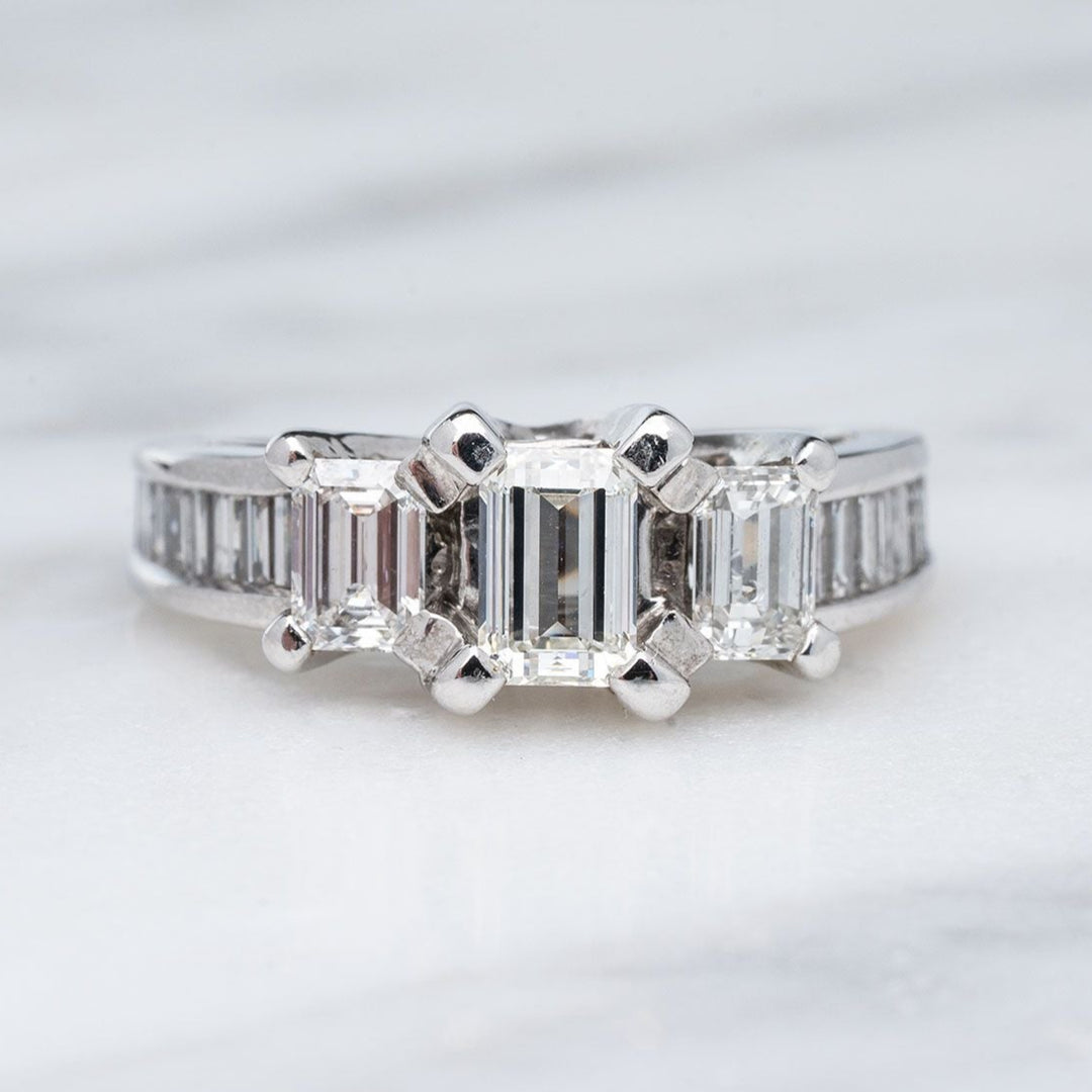 1.48ctw Emerald Cut Diamond Engagement Ring - Elite Fine Jewelers