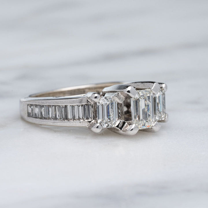 1.48ctw Emerald Cut Diamond Engagement Ring, side- Elite Fine Jewelers