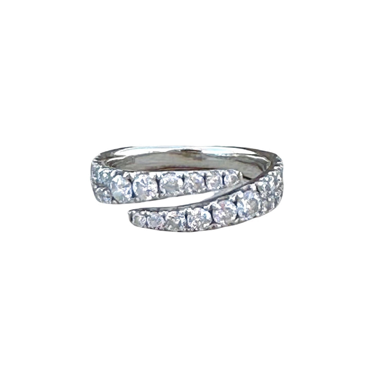 14k Diamond Bypass Wrap Ring in White gold - Elite Fine Jewelers