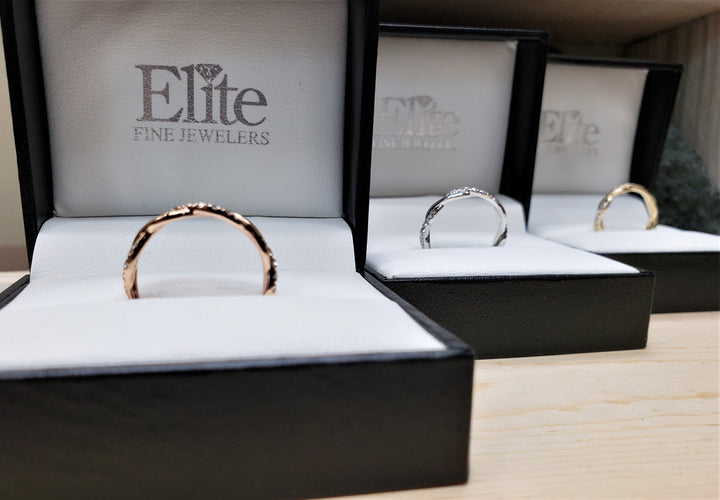 14k Diamond Twist Style Band in yellow, white, and rose gold - Elite Fine Jewelers