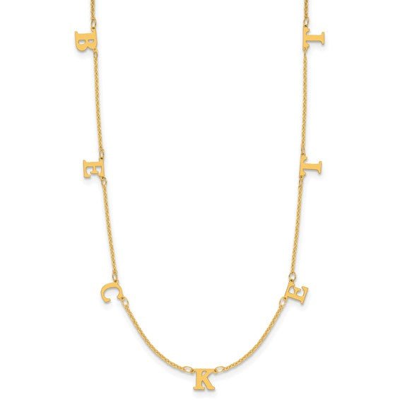 14K Gold Custom Initial Necklace - Elite Fine Jewelers