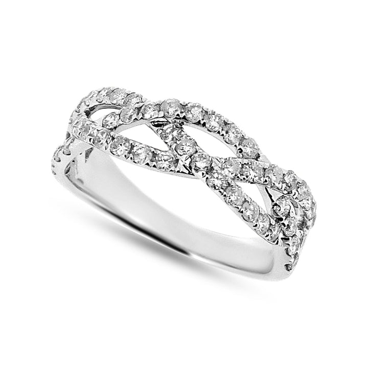 14K Gold Diamond Criss-Cross Fashion Ring - Elite Fine Jewelers