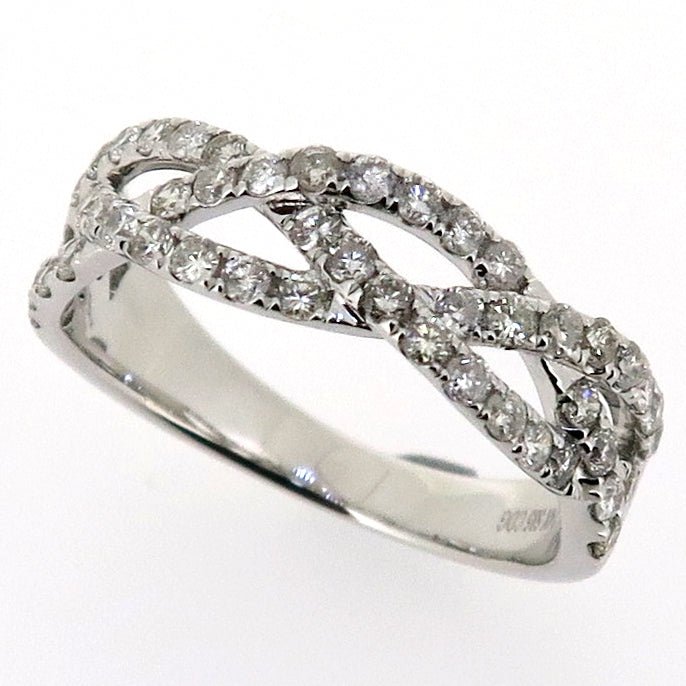 14K Gold Diamond Criss-Cross Fashion Ring - Elite Fine Jewelers