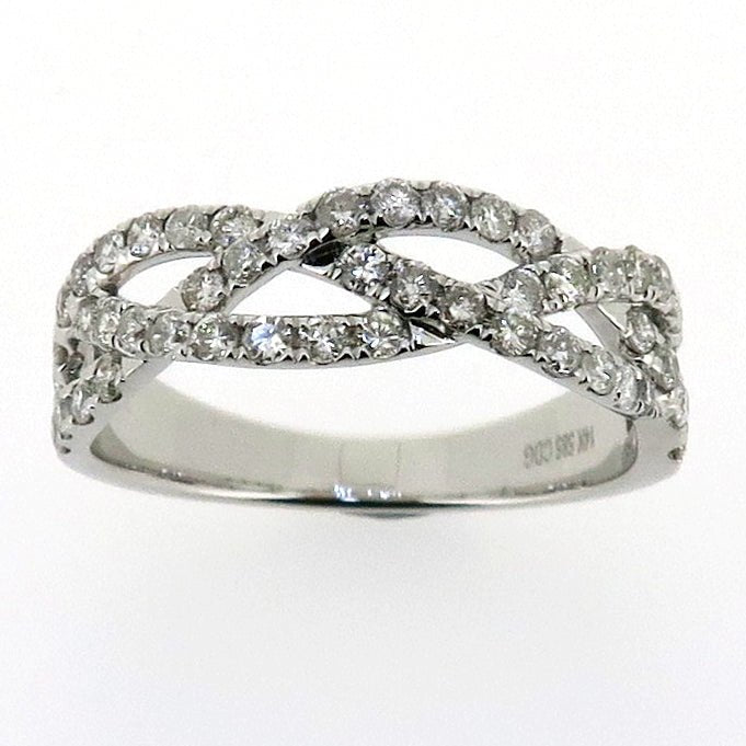 14K Gold Diamond Criss-Cross Fashion Ring - Elite Fine Jewelers