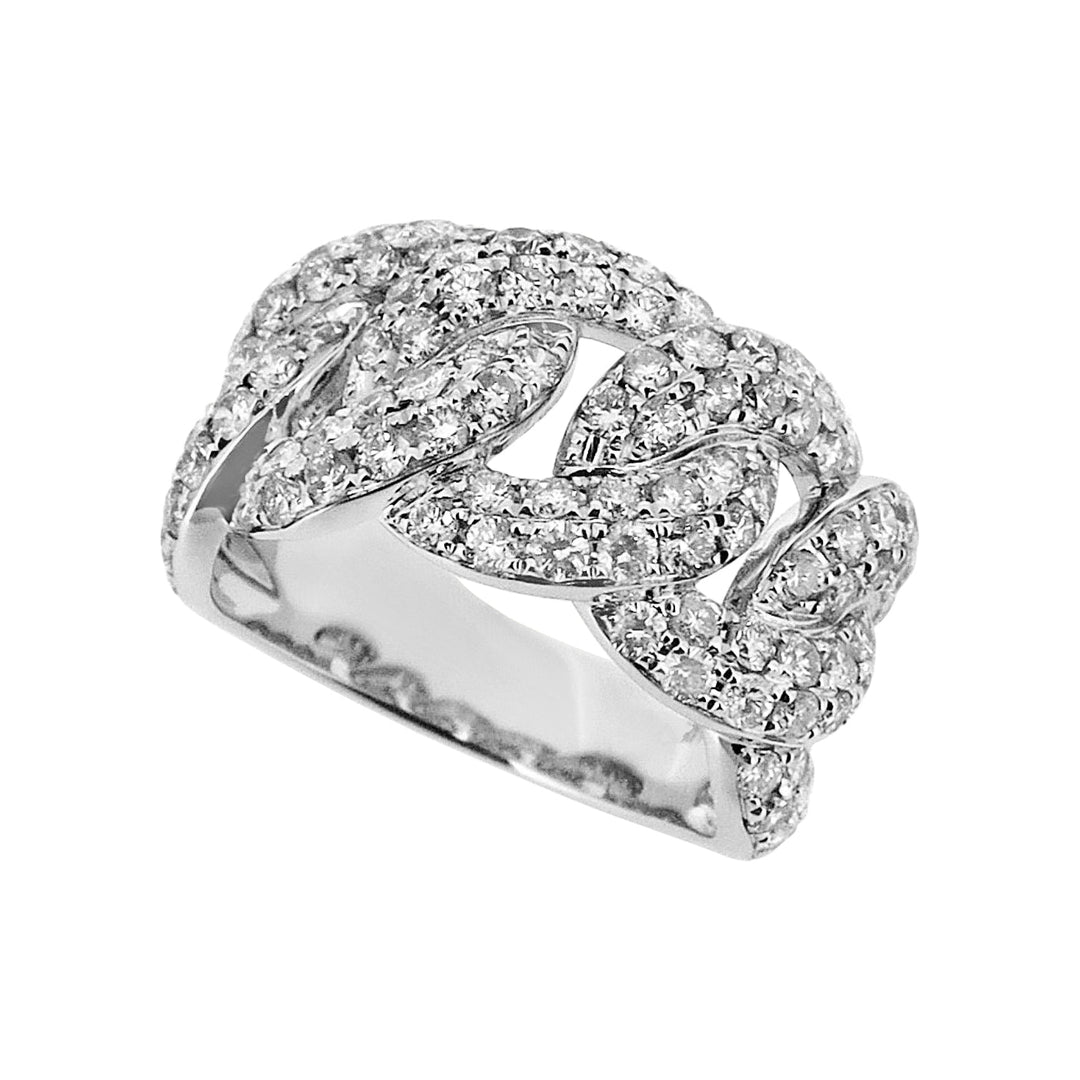 14K Gold Diamond Cuban Link Ring - Elite Fine Jewelers