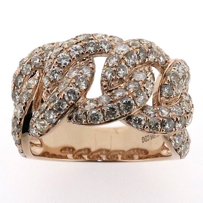 14K Gold Diamond Cuban Link Ring - Elite Fine Jewelers