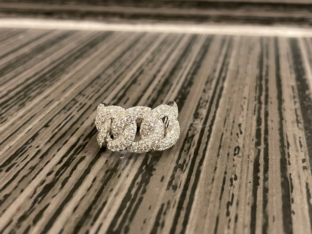 14K Gold Diamond Cuban Link Ring - Elite Fine Jewelers