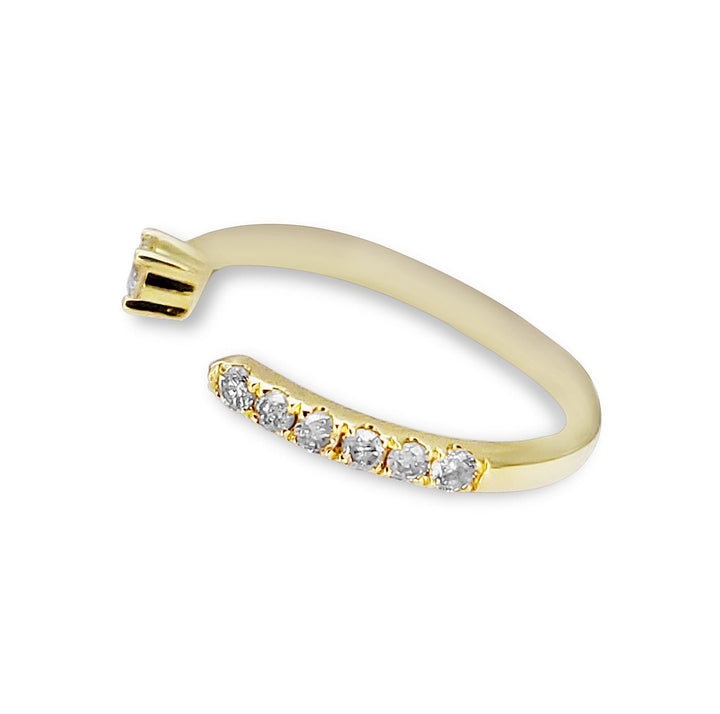 14k Gold Open Stackable Diamond Band - Elite Fine Jewelers