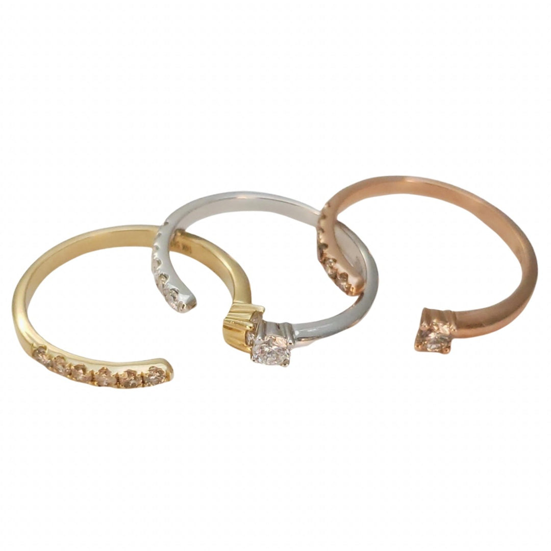 14k Gold Open Stackable Diamond Band - Elite Fine Jewelers