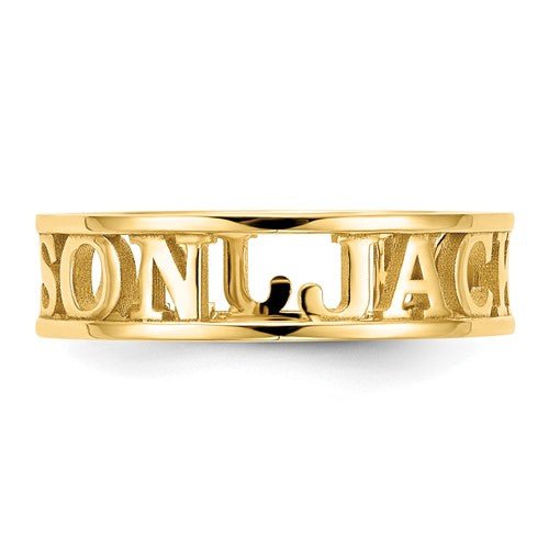 14K Gold Ring Personalized Name - Elite Fine Jewelers
