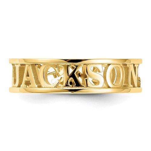 14K Gold Ring Personalized Name - Elite Fine Jewelers