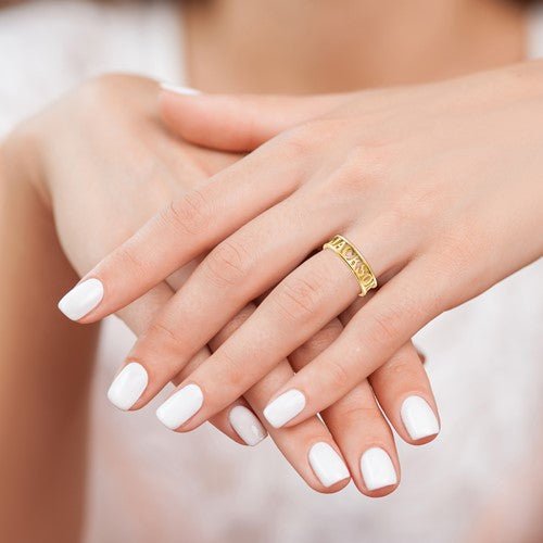 14K Gold Ring Personalized Name - Elite Fine Jewelers