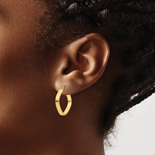 14k Gold Square Hoop Earrings - Elite Fine Jewelers