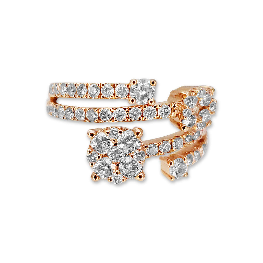 14k Gold Diamond Spiral Wrap Ring- Elite Fine Jewelers