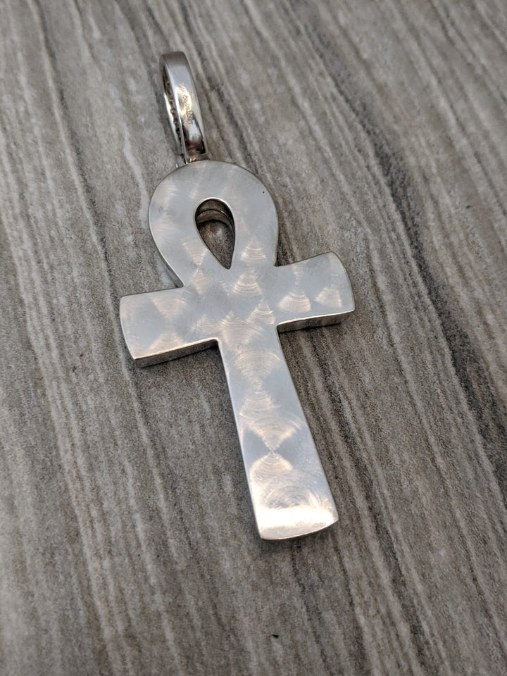 14k white gold and diamond ankh with 3 carats in diamonds - Elite Fine Jewelers