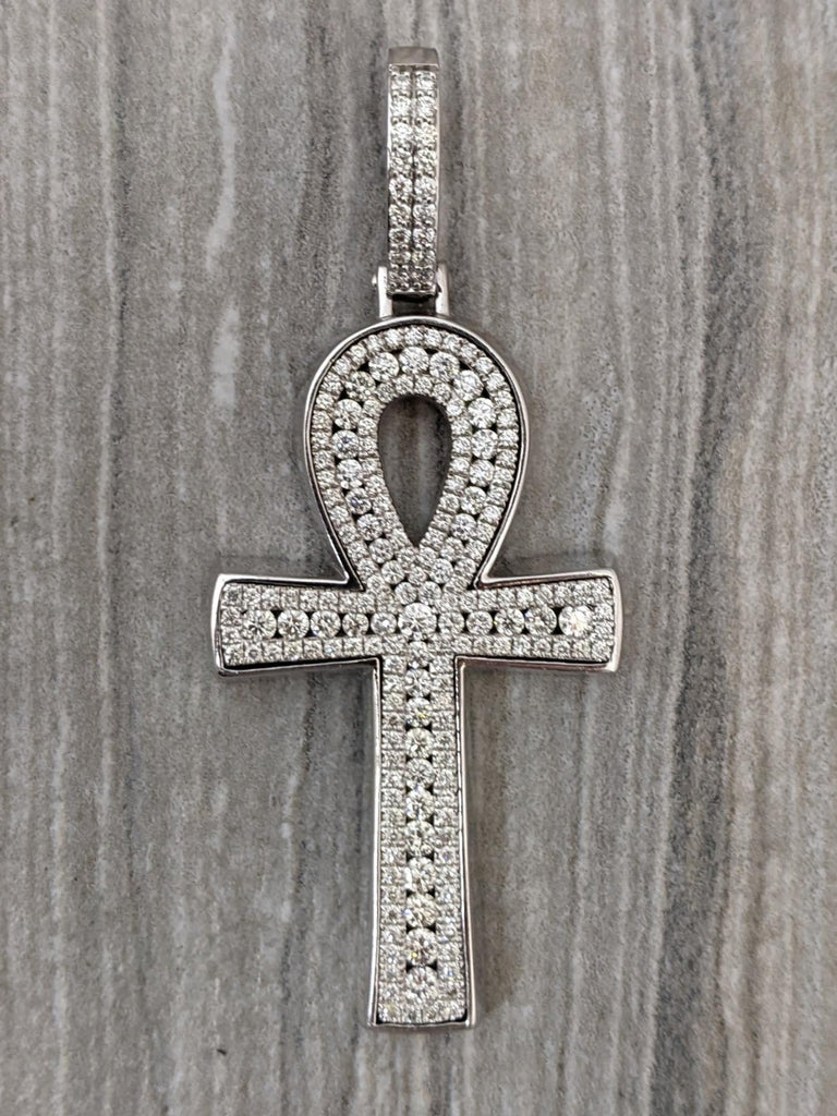 Gold diamond ankh necklace discount