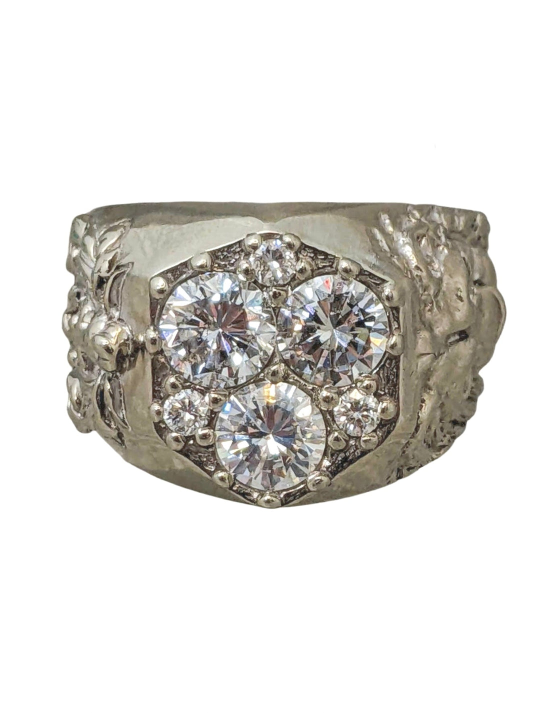 14k White Gold Diamond Contour Ring Guard