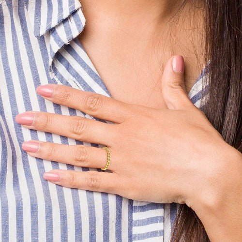 14K Yellow Gold Link Ring - Elite Fine Jewelers