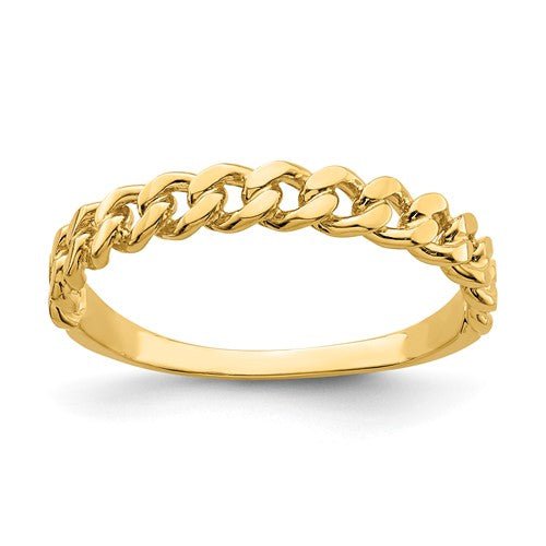 14K Yellow Gold Link Ring - Elite Fine Jewelers