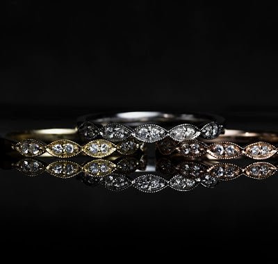 14k gold elegant diamond stackable ring