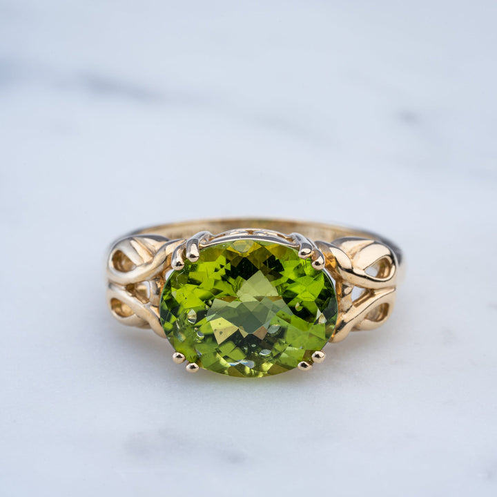 14Kt Yellow Gold Peridot Gemstone Ring - Elite Fine Jewelers