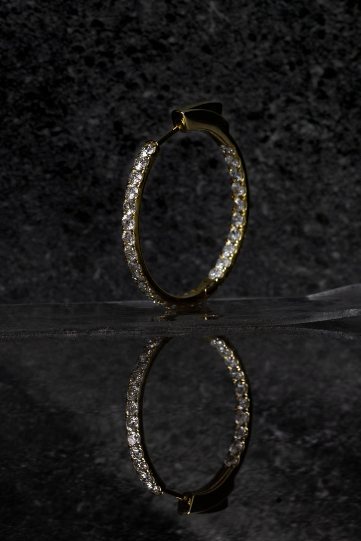 1.79ctw Diamond Eternity Hoops / Inside Out Diamond Hoop Earrings - Elite Fine Jewelers