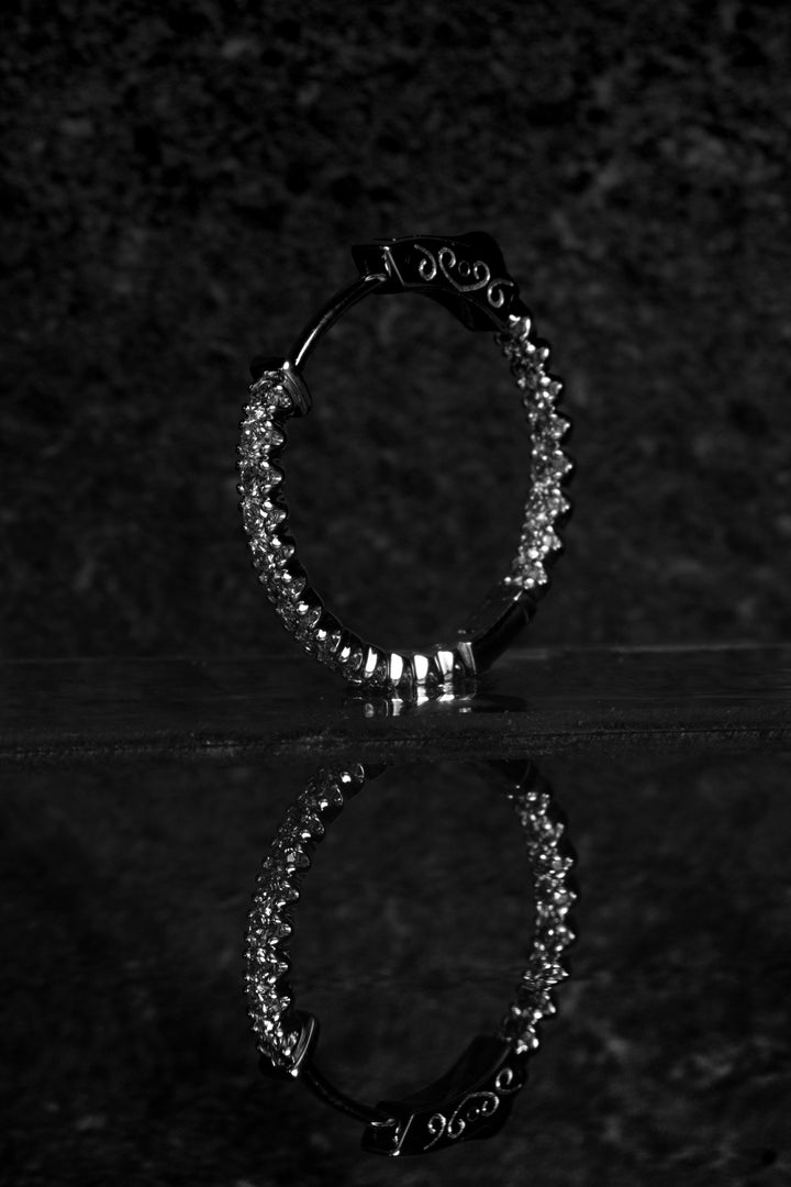 1.79ctw Diamond Eternity Hoops / Inside Out Diamond Hoop Earrings - Elite Fine Jewelers