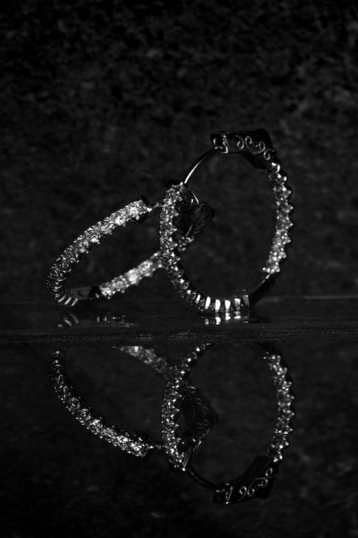 1.79ctw Diamond Eternity Hoops / Inside Out Diamond Hoop Earrings - Elite Fine Jewelers