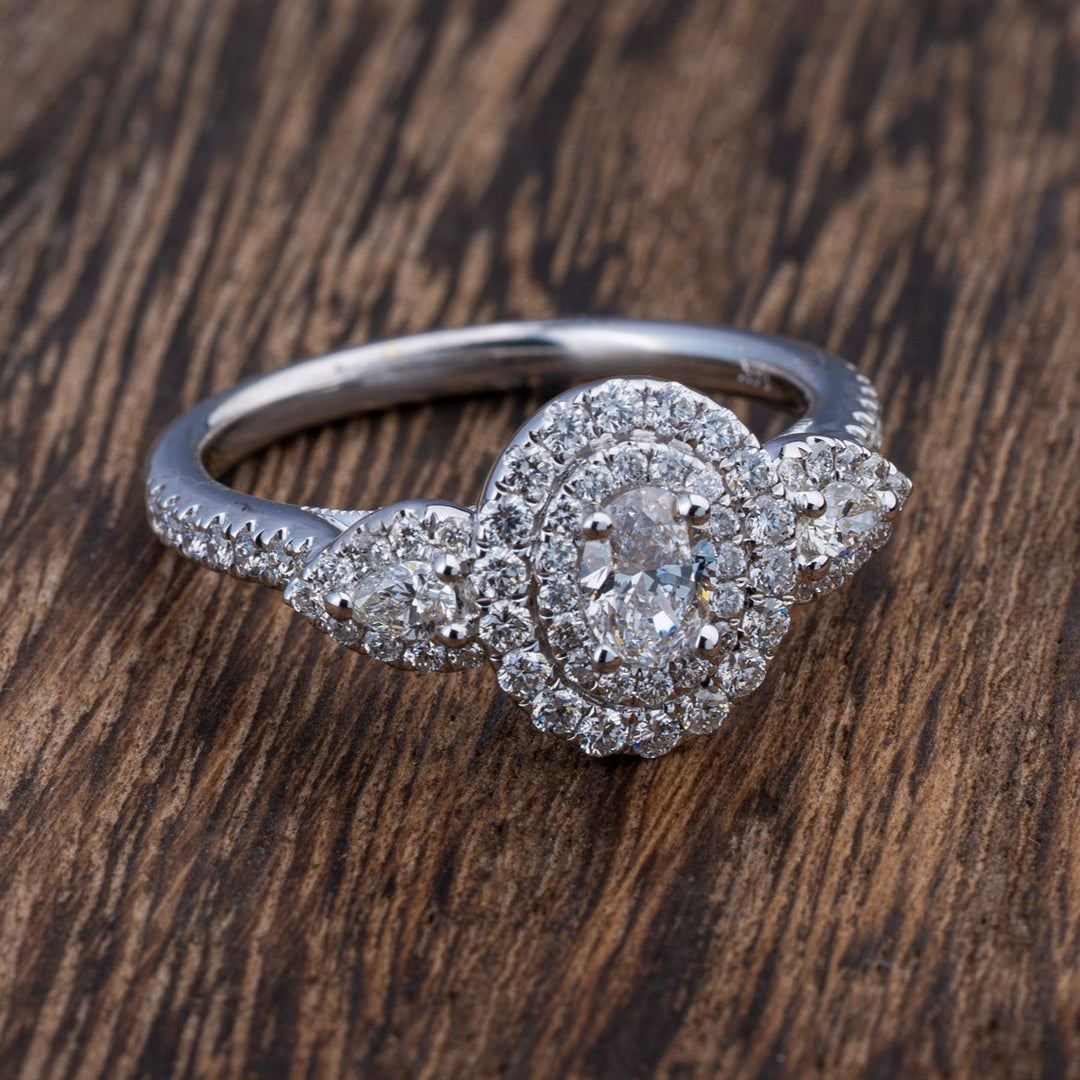 Beautiful Oval Double Halo Engagement Ring