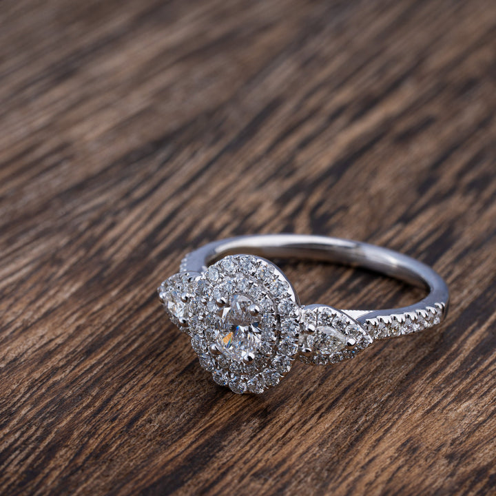 Oval Double Halo Engagement Ring