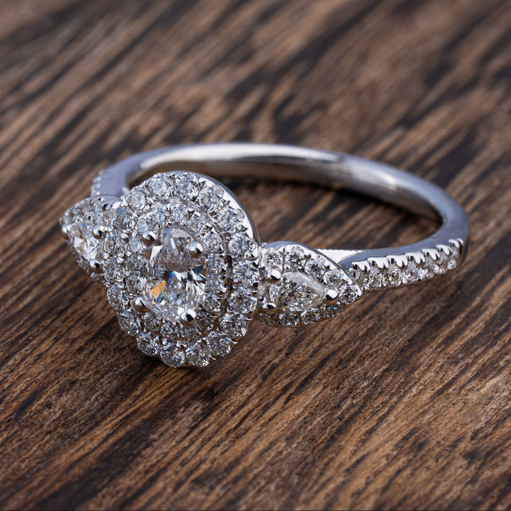 Oval Double Halo Engagement Ring