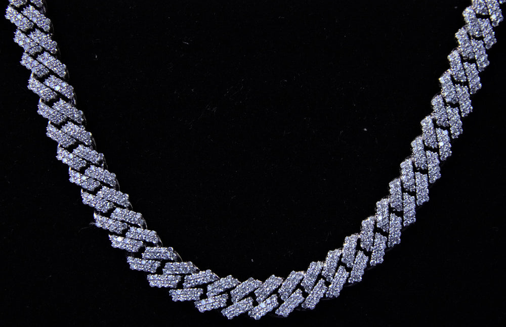 Cuban Link Chain with Diamonds Over 20 Carat