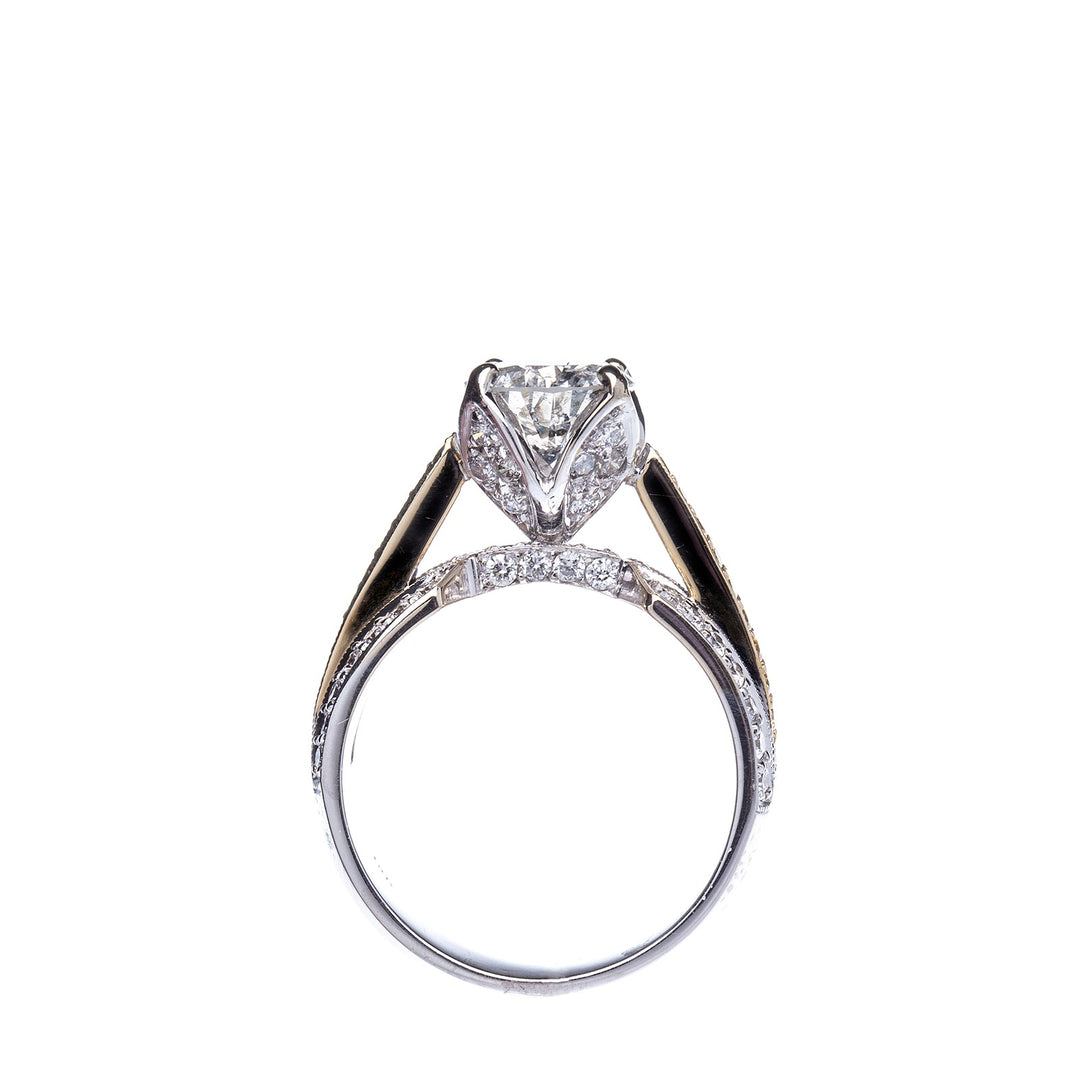 2.23 CTW Diamond 18 Kt Yellow/White Gold Engagement Ring Yellow and White Diamonds