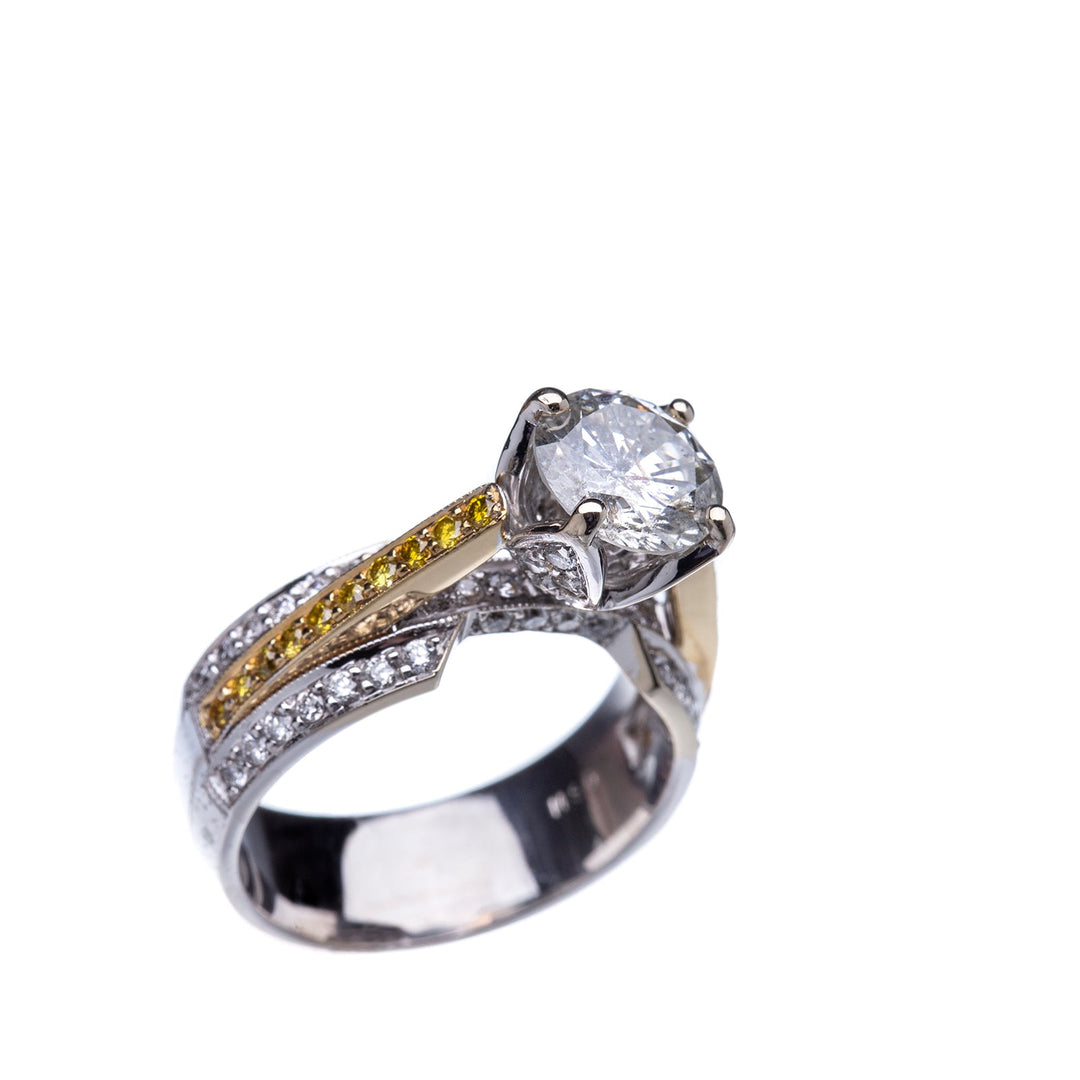 2.23 CTW Diamond 18 Kt Yellow/White Gold Engagement Ring