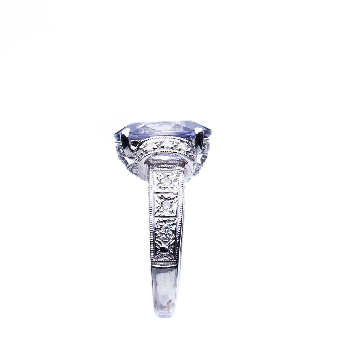 Over 2 Carat Iolite Fashion Ring with Diamonds