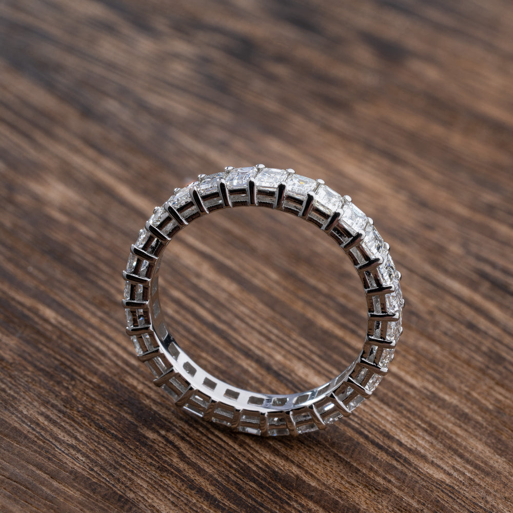 Over 2.5 Carat Diamond Emerald Eternity Band