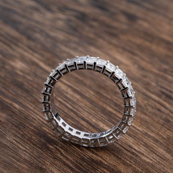 Over 2.5 Carat Diamond Emerald Eternity Band