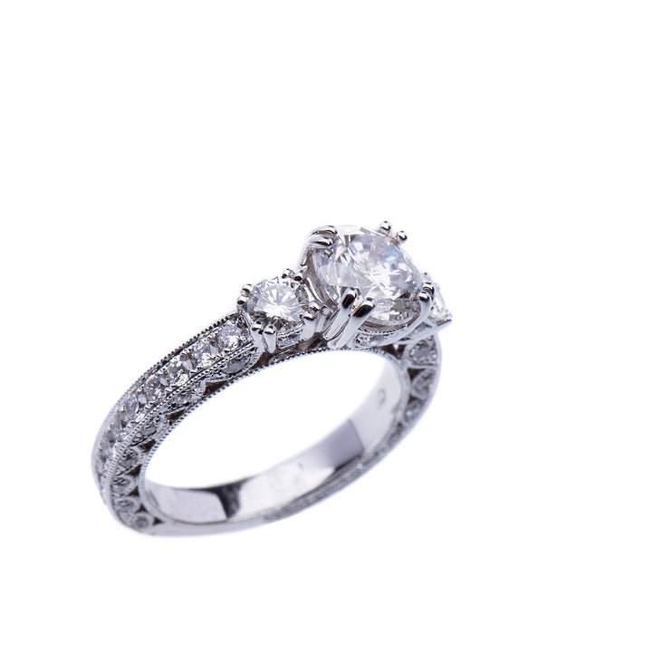 2.72 CTW Engagement Ring 18 Kt White Gold