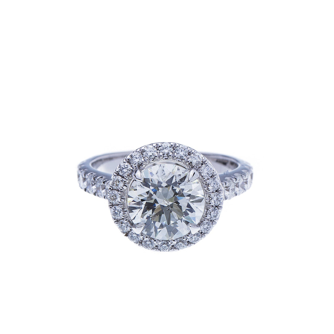 HUGE 3 Carat Round Brilliant Diamond Engagement Ring