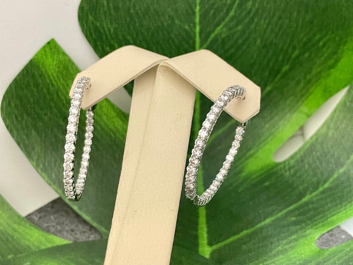 3ctw Round Diamond Inside-Out Hoop Earrings