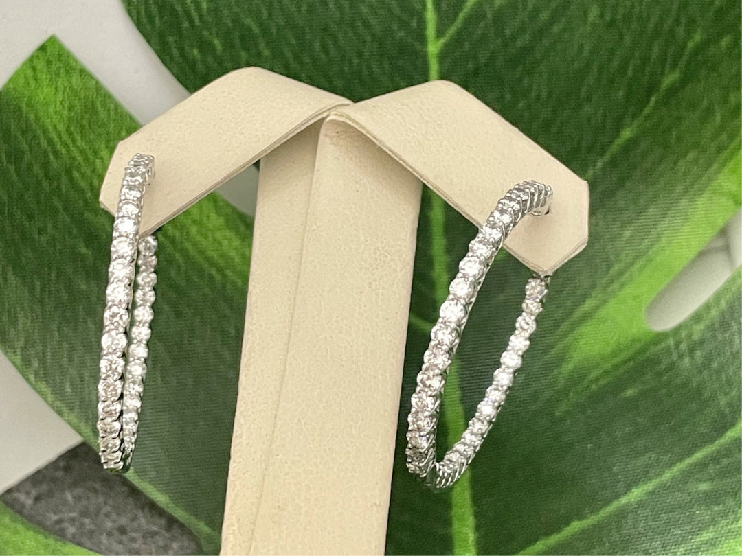 3 Carat Diamond Inside Out Hoops Earrings