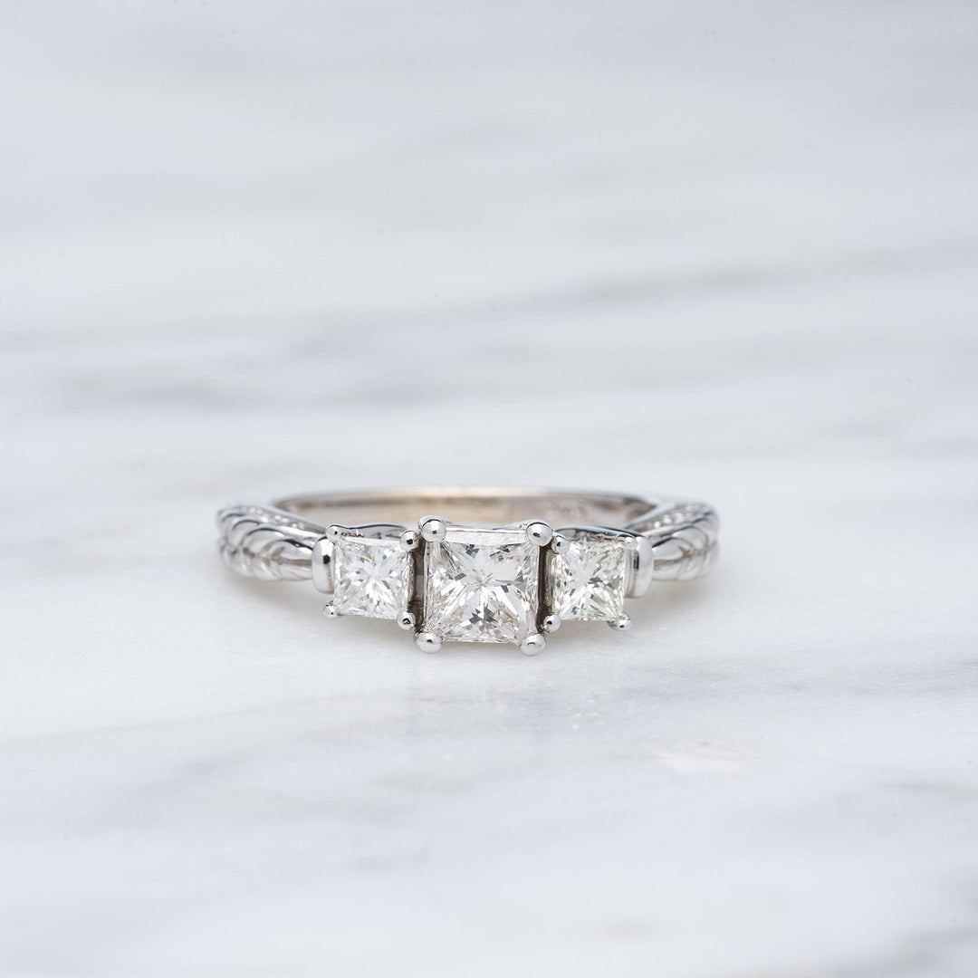 Princess Cut 3 Stone Engagement Ring