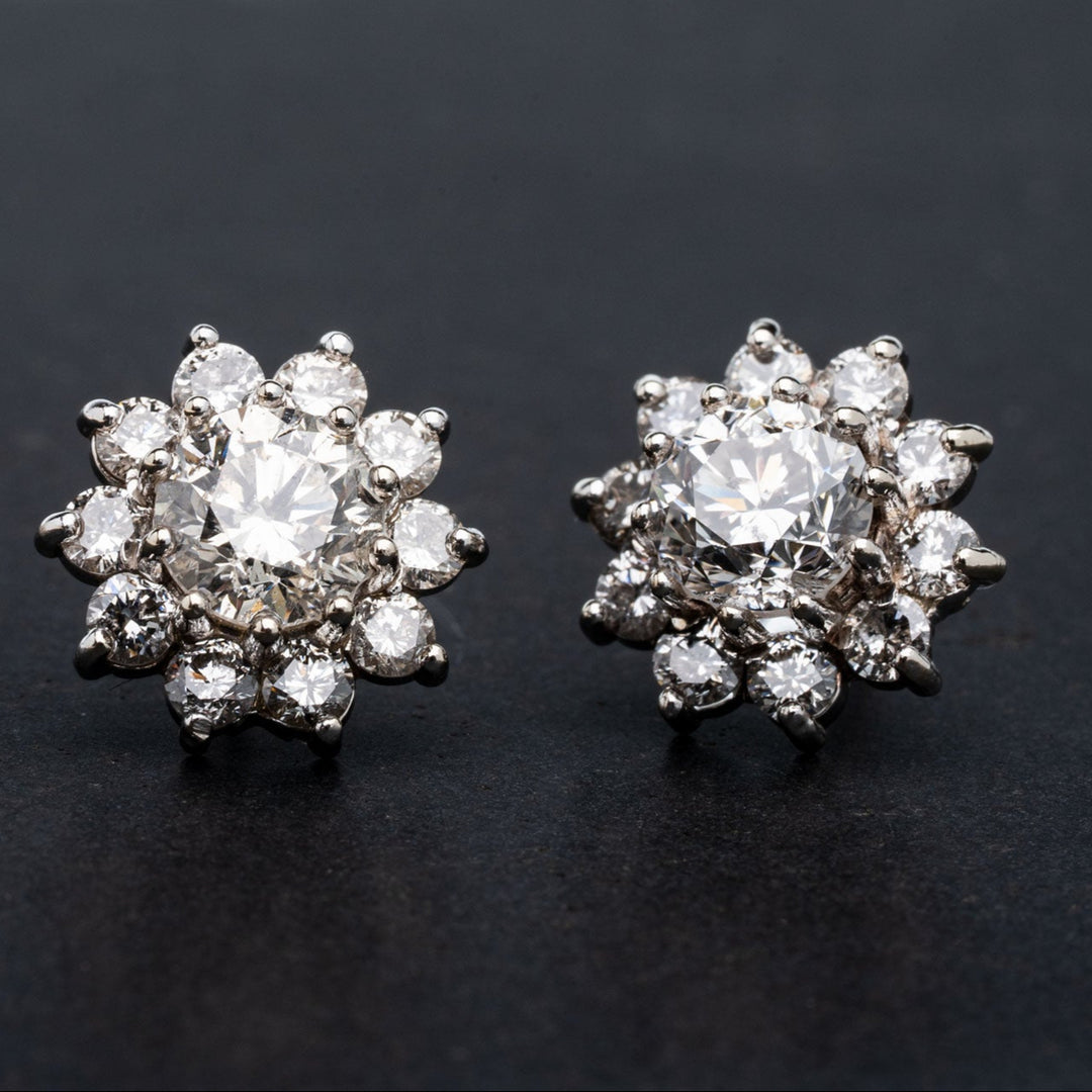 3.00 CTW Diamond Halo Stud Earrings